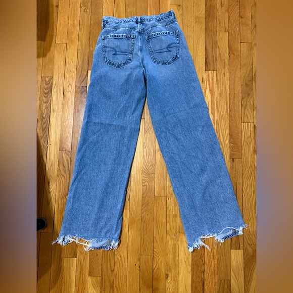 American Eagle Super High Rise Baggy Wide Leg Jeans-Size 4-XLong - Picture 5 of 7